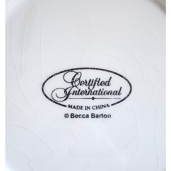 PLATES-SALAD/DESSERT-Certified Int'l-Becca Barton-Black Cream-Christmas Tree - Picture 7 of 8